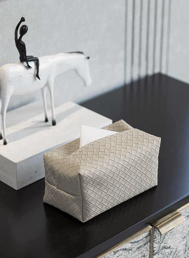 Leather-Woven Tissue Box for Home Use - Image 3